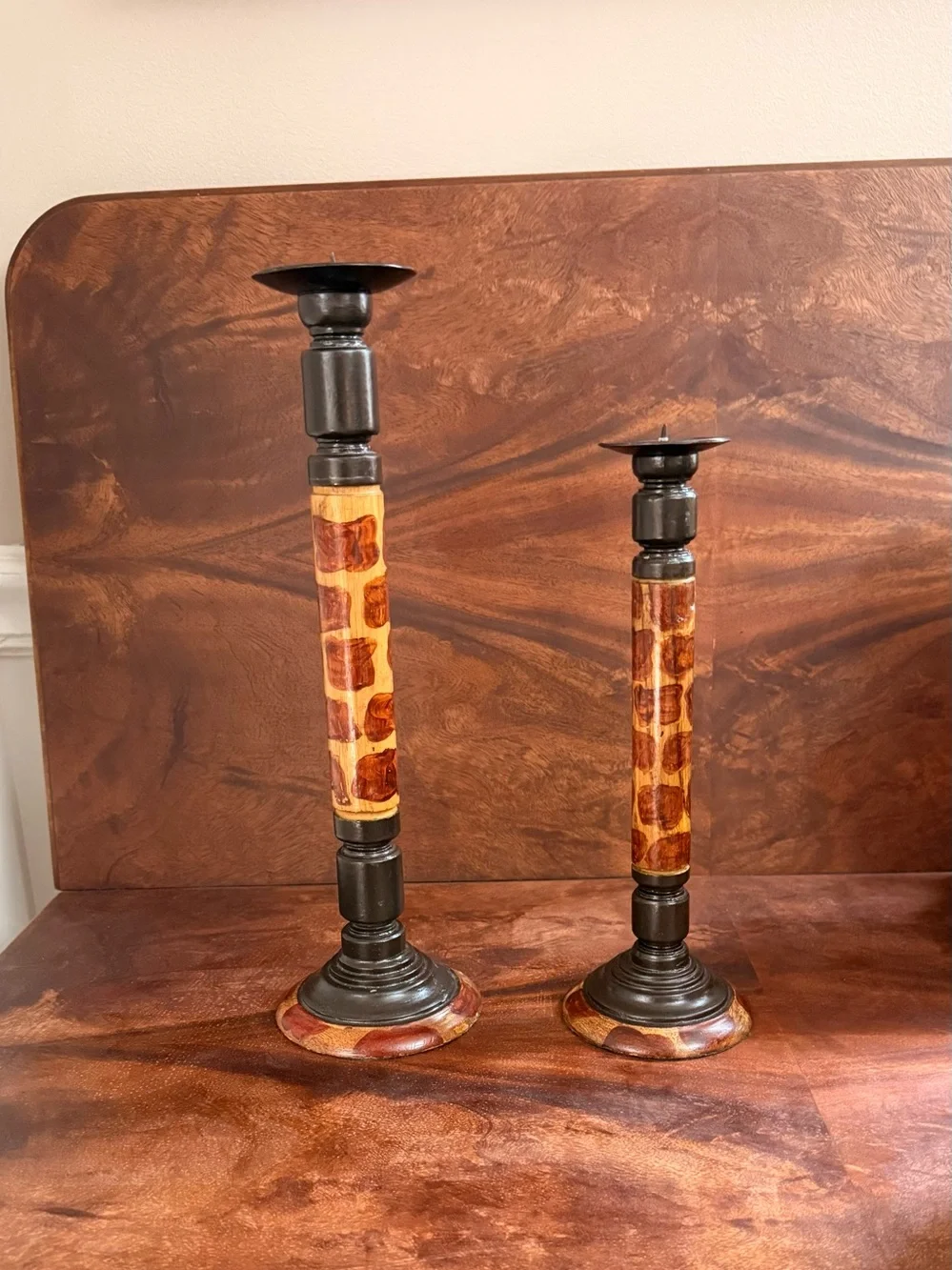 Vintage 1980's Giraffe Candlestick Holder Made in India.